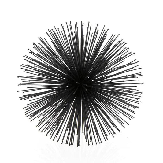 10" Black Iron Decorative Orb Tabletop Sculpture - Homeroots