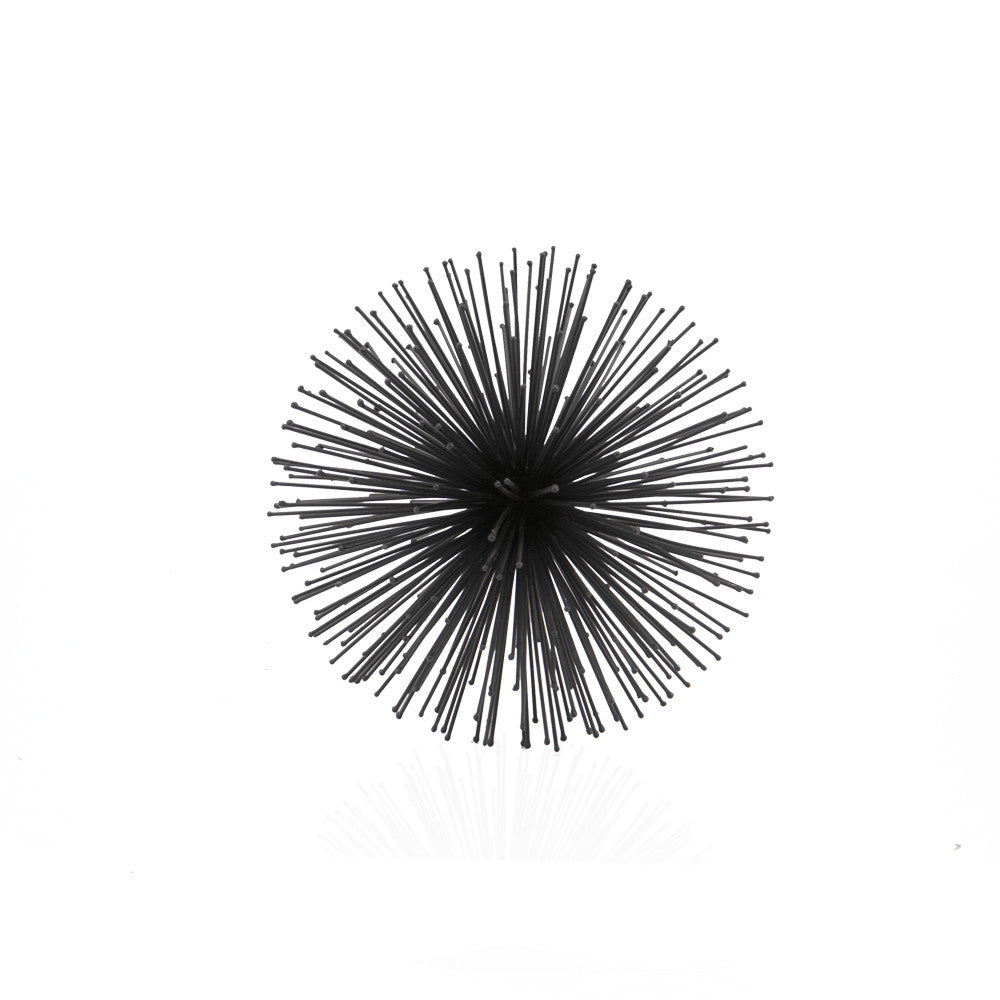 8" Black Iron Decorative Orb Tabletop Sculpture - Homeroots - Flyclothing LLC