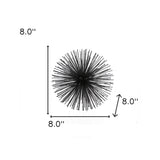 8" Black Iron Decorative Orb Tabletop Sculpture - Homeroots