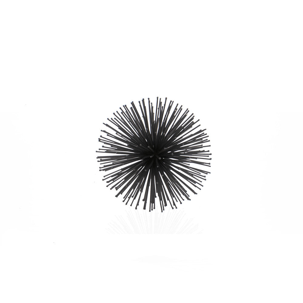6" Black Iron Decorative Orb Tabletop Sculpture - Homeroots - Flyclothing LLC