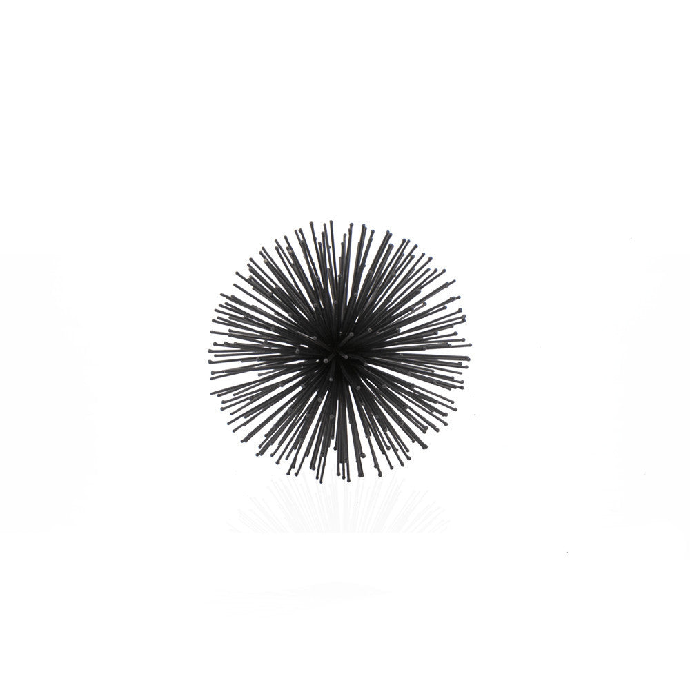 6" Black Iron Decorative Orb Tabletop Sculpture - Homeroots - Flyclothing LLC