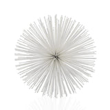 10" White Iron Decorative Orb Tabletop Sculpture - Homeroots