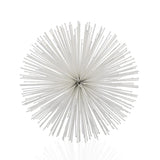 10" White Iron Decorative Orb Tabletop Sculpture - Homeroots