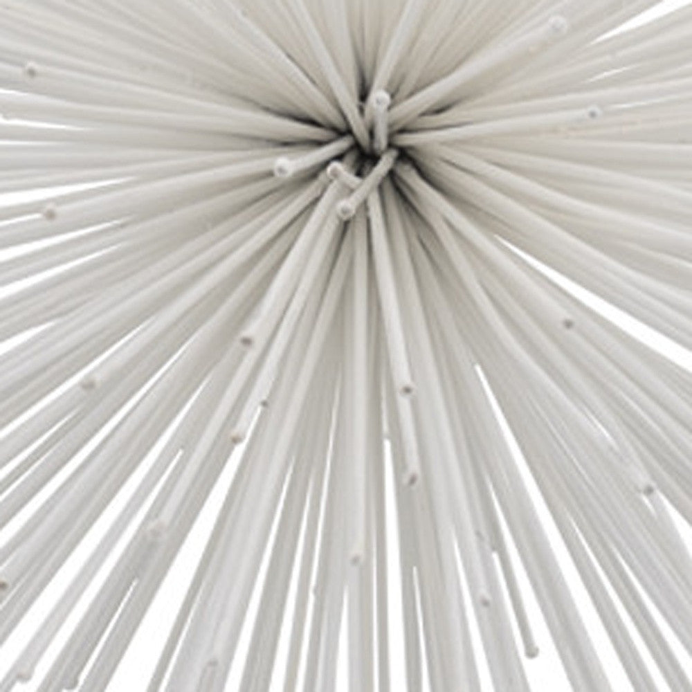 10" White Iron Decorative Orb Tabletop Sculpture - Homeroots - Flyclothing LLC