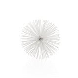 8" White Iron Decorative Orb Tabletop Sculpture - Homeroots