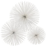 8" White Iron Decorative Orb Tabletop Sculpture - Homeroots - Flyclothing LLC
