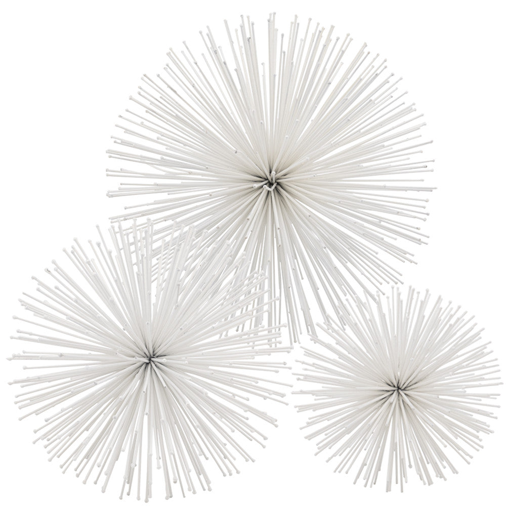 8" White Iron Decorative Orb Tabletop Sculpture - Homeroots - Flyclothing LLC