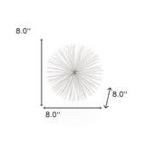 8" White Iron Decorative Orb Tabletop Sculpture - Homeroots - Flyclothing LLC