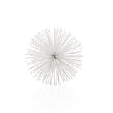 8" White Iron Decorative Orb Tabletop Sculpture - Homeroots