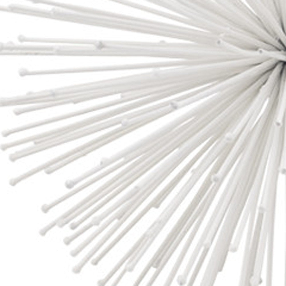 8" White Iron Decorative Orb Tabletop Sculpture - Homeroots - Flyclothing LLC