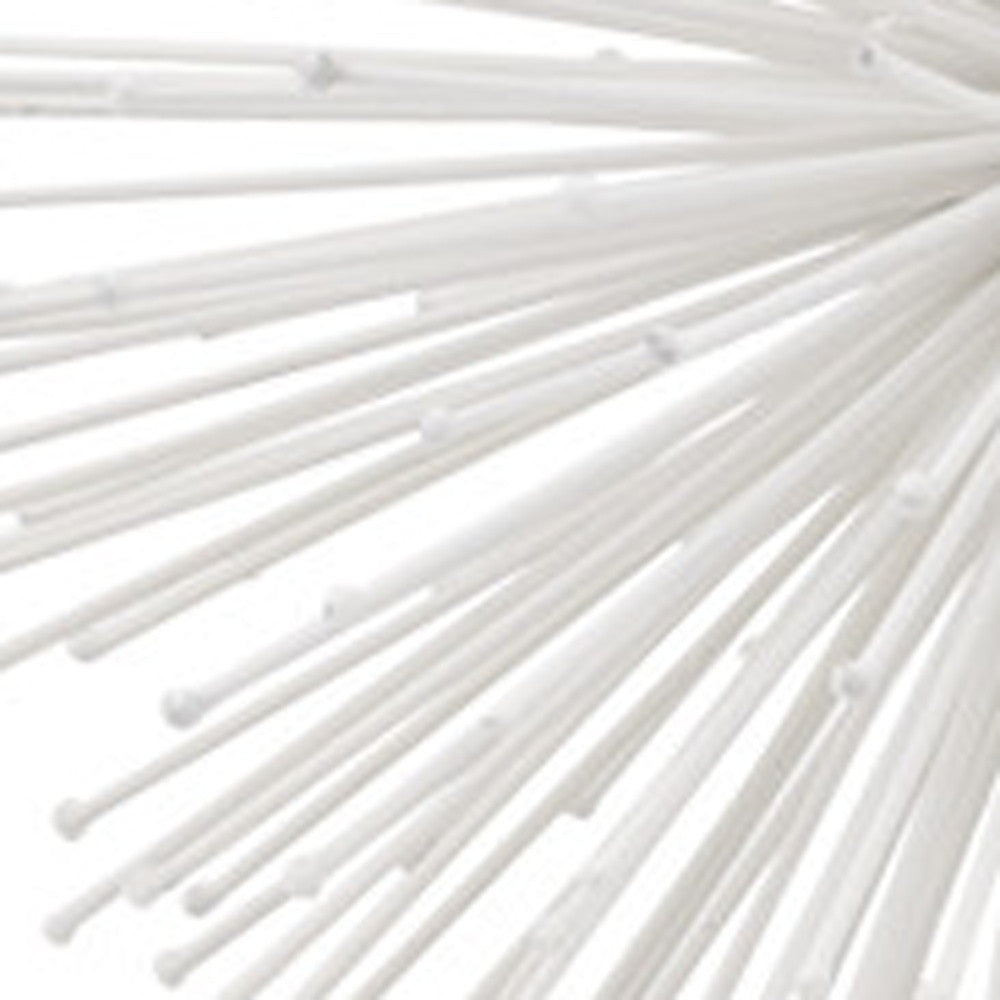 8" White Iron Decorative Orb Tabletop Sculpture - Homeroots - Flyclothing LLC