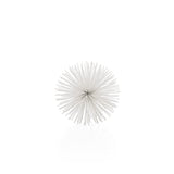 6" White Metal Spiky Sphere - Homeroots