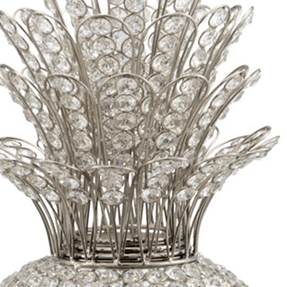 23" Glam Bling Faux Crystal and Silver Pineapple - Homeroots - Flyclothing LLC