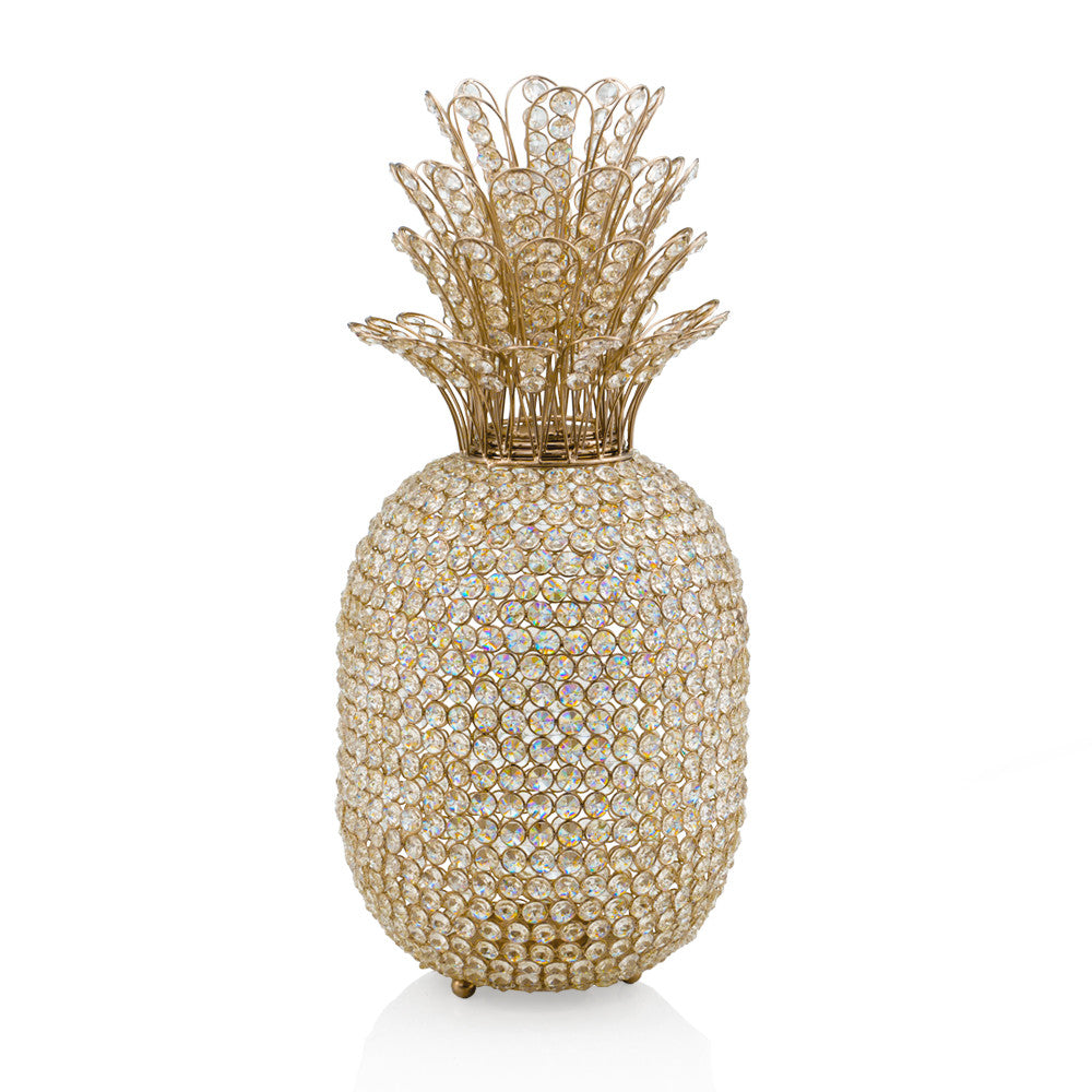 23" Glam Bling Faux Crystal and Gold Pineapple - Homeroots - Flyclothing LLC
