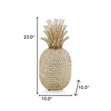 23" Glam Bling Faux Crystal and Gold Pineapple - Homeroots - Flyclothing LLC