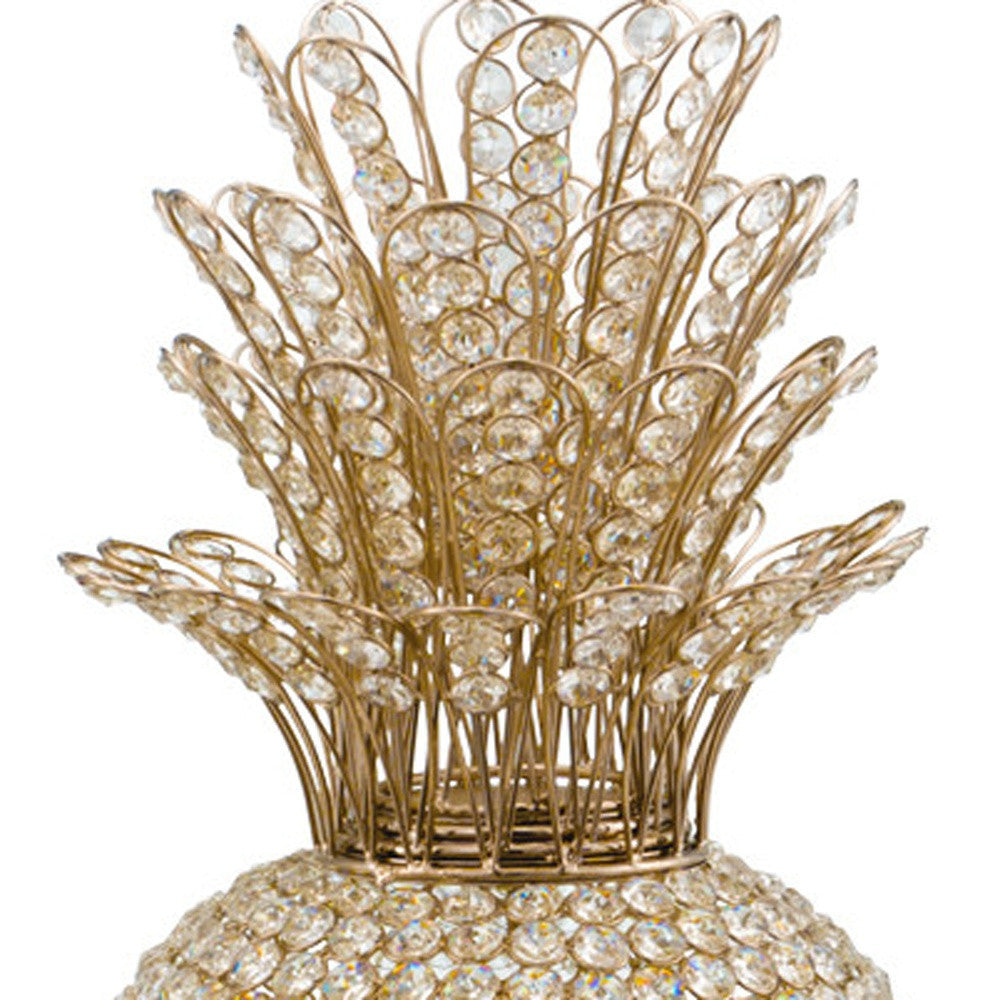 23" Glam Bling Faux Crystal and Gold Pineapple - Homeroots - Flyclothing LLC