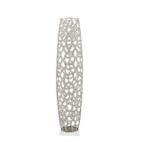 40" Crystal Glass Silver Oval Floor Vase - Homeroots