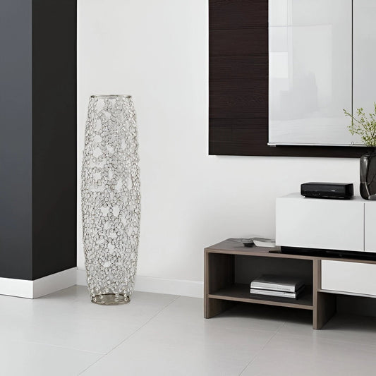 31.5"  Bling Faux Crystal Abstract Twigs Barrel Floor Vase - Homeroots