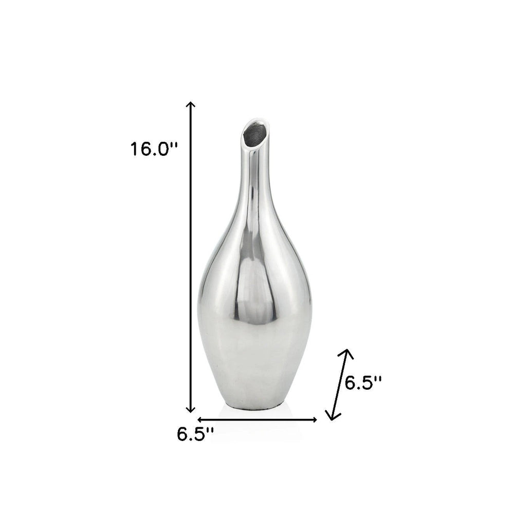 16" Aluminum Silver Bud Table Vase - Homeroots - Flyclothing LLC