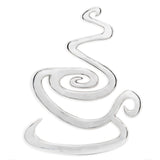 28" Buffed Silver Cast Aluminum Coffee Cup Wall Decor - Homeroots