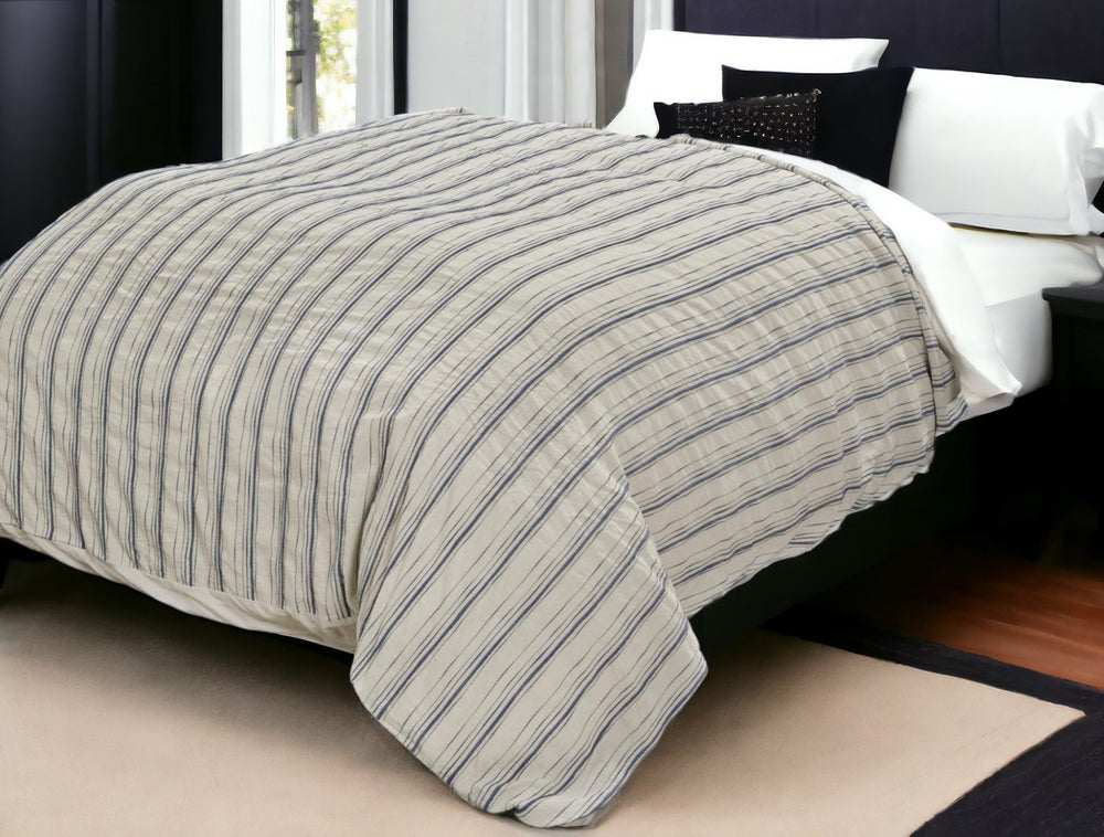 Natural King Linen 300 Thread Count Dry Clean Only Duvet Cover - Homeroots