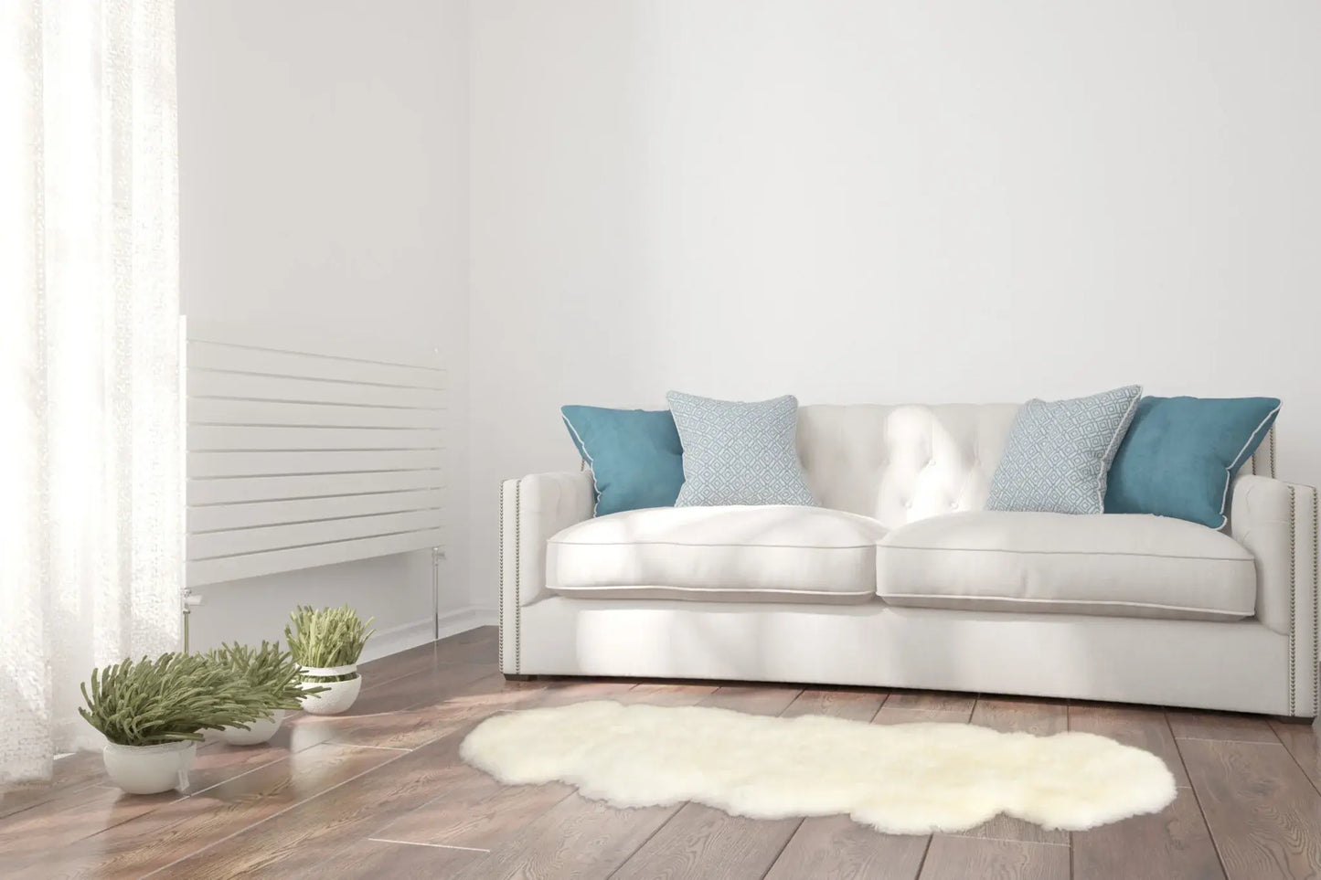 2' X 6' Ivory Wool Sheepskin Handmade Area Rug - Homeroots - Flyclothing LLC