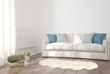 2' X 6' Ivory Wool Sheepskin Handmade Area Rug - Homeroots