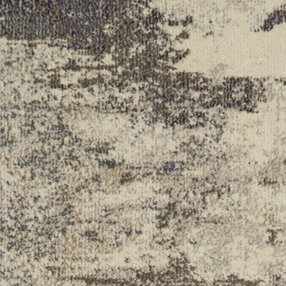 2' X 6' Ivory And Grey Abstract Power Loom Non Skid Runner Rug - Homeroots - Flyclothing LLC