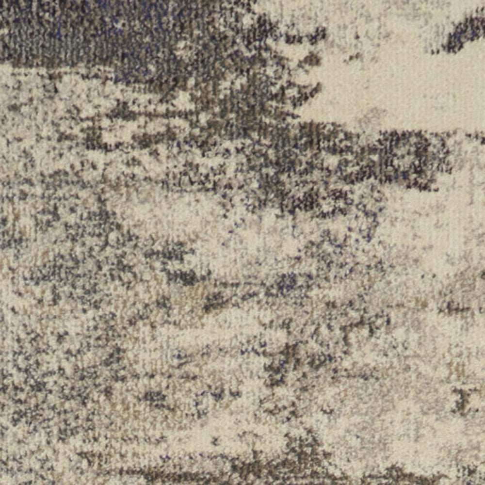 2' X 6' Ivory And Grey Abstract Power Loom Non Skid Runner Rug - Homeroots - Flyclothing LLC