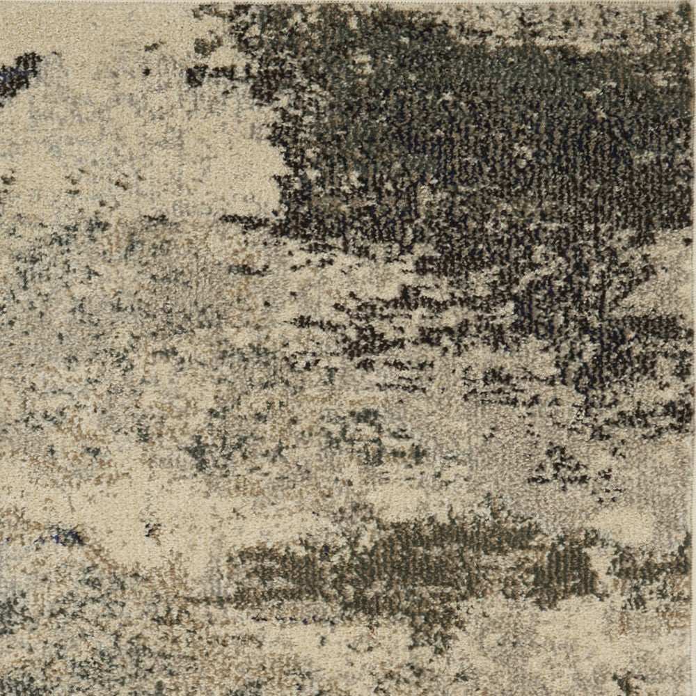 2' X 4' Ivory And Grey Abstract Power Loom Non Skid Area Rug - Homeroots - Flyclothing LLC