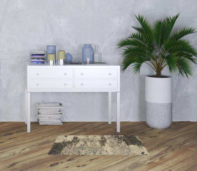 2' X 4' Ivory And Grey Abstract Power Loom Non Skid Area Rug - Homeroots - Flyclothing LLC