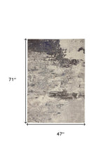 4' X 6' Ivory And Grey Abstract Power Loom Non Skid Area Rug - Homeroots - Flyclothing LLC