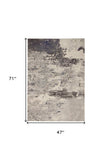 4' X 6' Ivory And Grey Abstract Power Loom Non Skid Area Rug - Homeroots - Flyclothing LLC