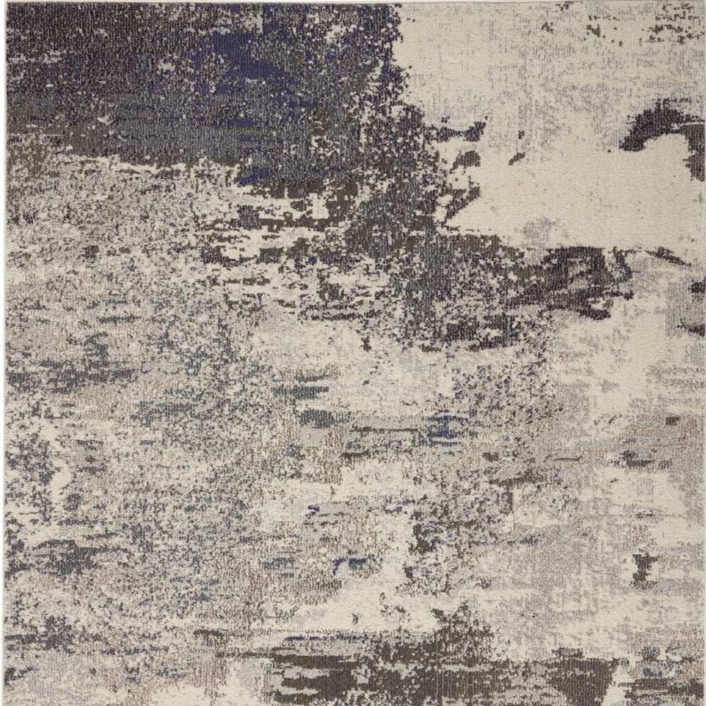 4' X 6' Ivory And Grey Abstract Power Loom Non Skid Area Rug - Homeroots - Flyclothing LLC