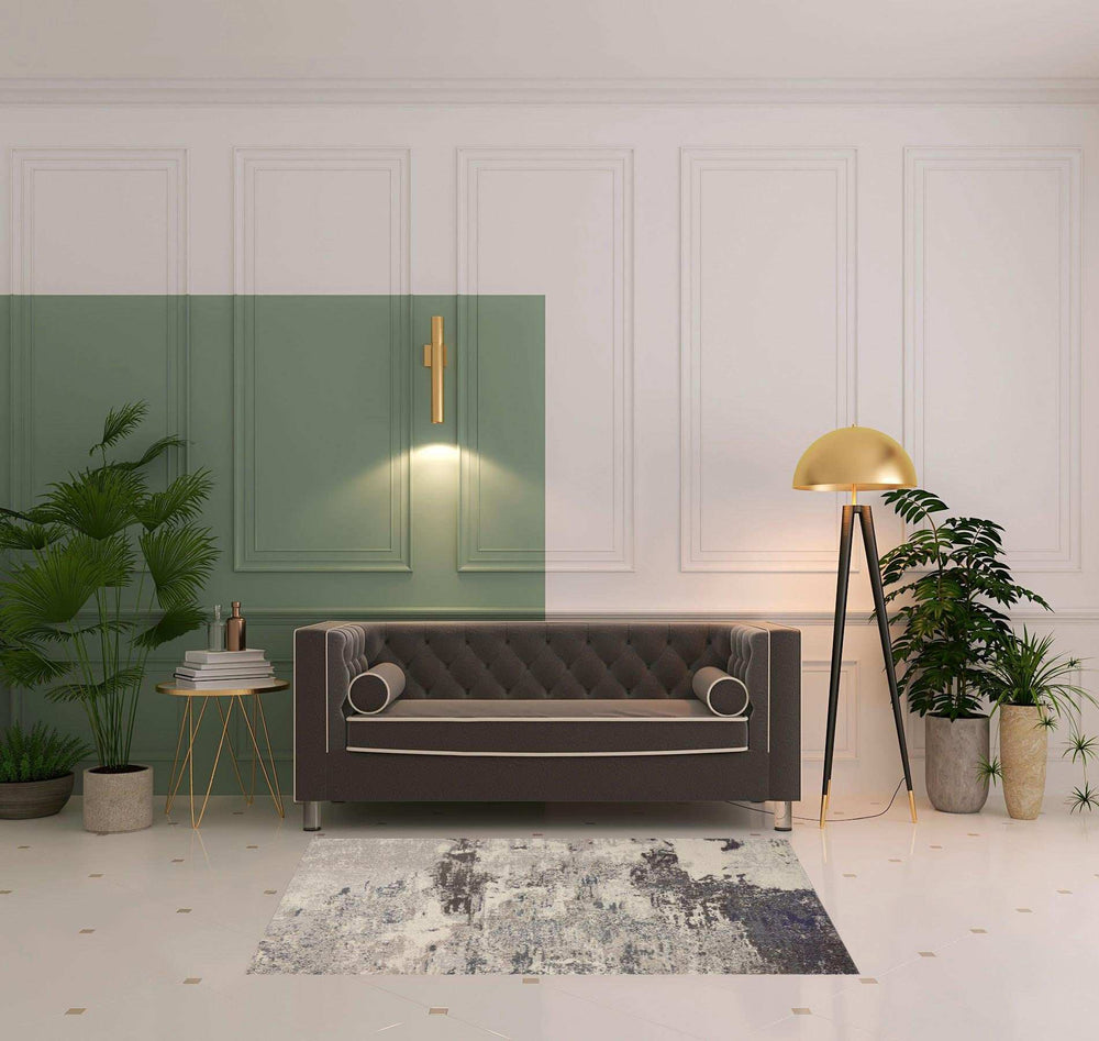 4' X 6' Ivory And Grey Abstract Power Loom Non Skid Area Rug - Homeroots - Flyclothing LLC