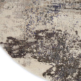 4' X 4' Ivory And Grey Round Abstract Power Loom Non Skid Area Rug - Homeroots - Flyclothing LLC