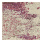 2' X 6' Ivory And Pink Abstract Power Loom Non Skid Runner Rug - Homeroots - Flyclothing LLC