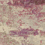 2' X 4' Ivory And Pink Abstract Power Loom Non Skid Area Rug - Homeroots