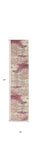 2' X 8' Ivory And Pink Abstract Power Loom Non Skid Runner Rug - Homeroots - Flyclothing LLC
