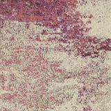 2' X 8' Ivory And Pink Abstract Power Loom Non Skid Runner Rug - Homeroots - Flyclothing LLC