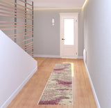 2' X 8' Ivory And Pink Abstract Power Loom Non Skid Runner Rug - Homeroots - Flyclothing LLC