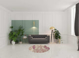 5' X 5' Ivory And Pink Round Abstract Power Loom Non Skid Area Rug - Homeroots - Flyclothing LLC