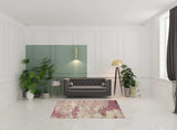 5' X 7' Ivory And Pink Abstract Power Loom Non Skid Area Rug - Homeroots - Flyclothing LLC