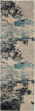 2' X 6' Ivory And Teal Blue Abstract Power Loom Non Skid Runner Rug - Homeroots - Flyclothing LLC