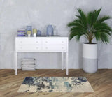 3' X 5' Ivory And Teal Blue Abstract Power Loom Non Skid Area Rug - Homeroots - Flyclothing LLC