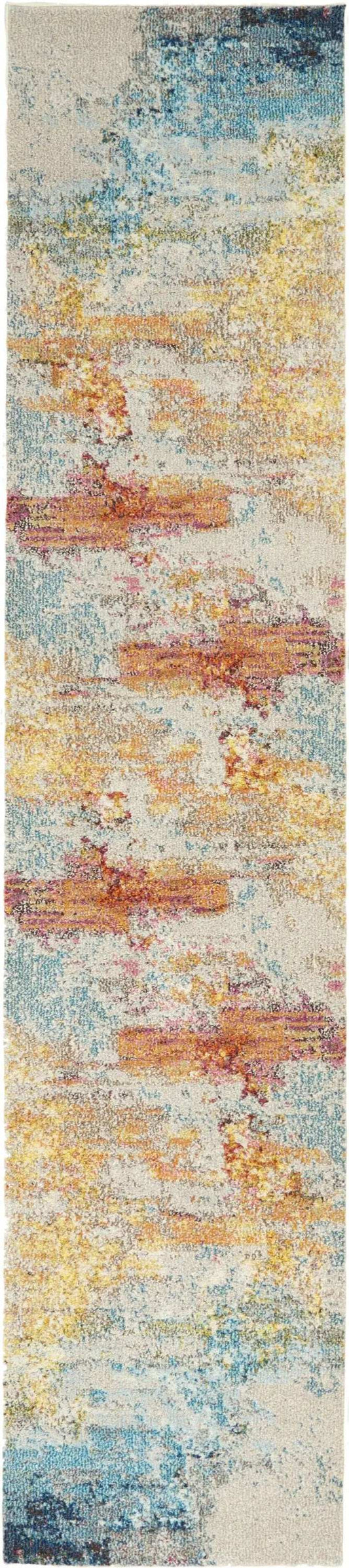 2' X 6' Sealife Abstract Power Loom Non Skid Runner Rug - Homeroots - Flyclothing LLC