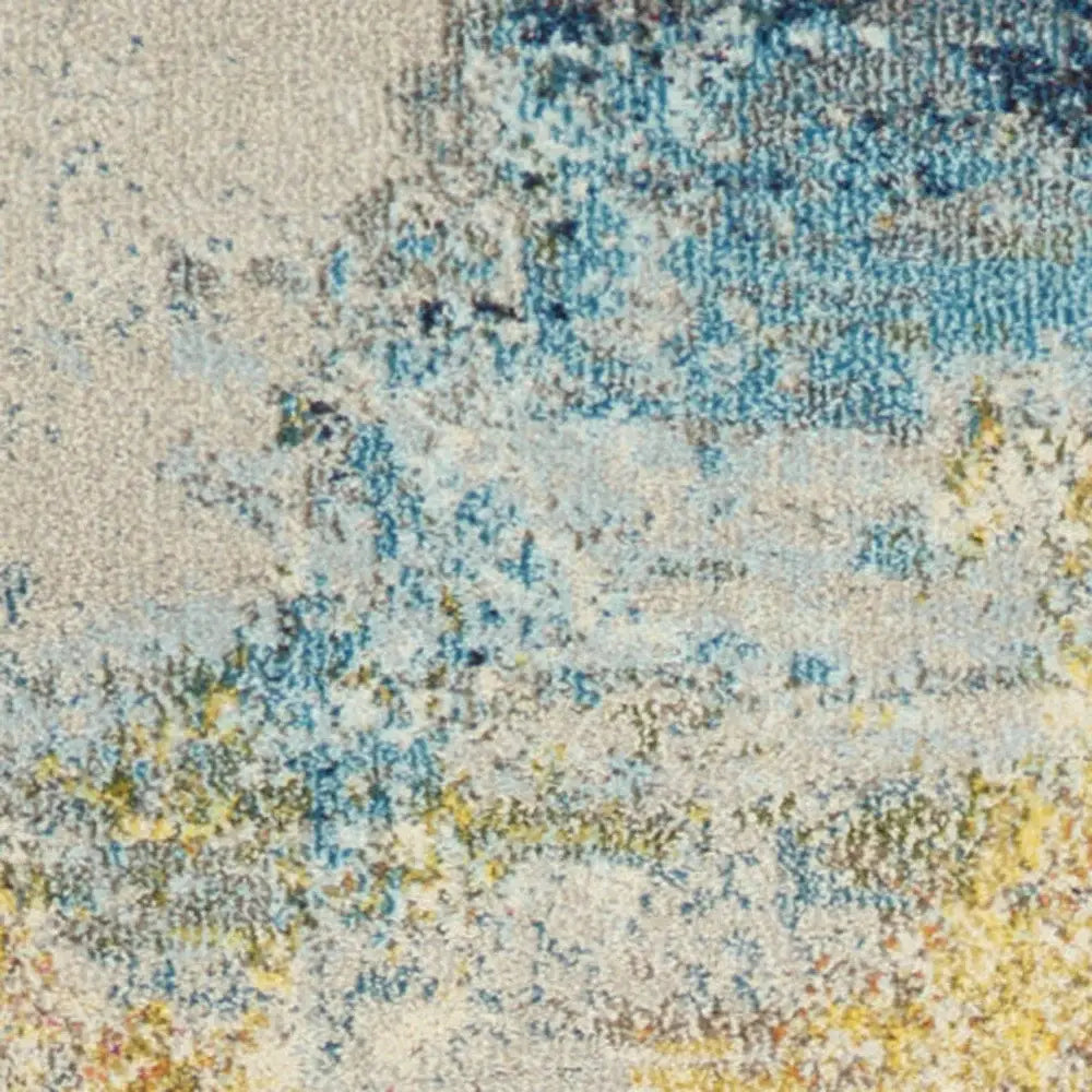 2' X 6' Sealife Abstract Power Loom Non Skid Runner Rug - Homeroots - Flyclothing LLC