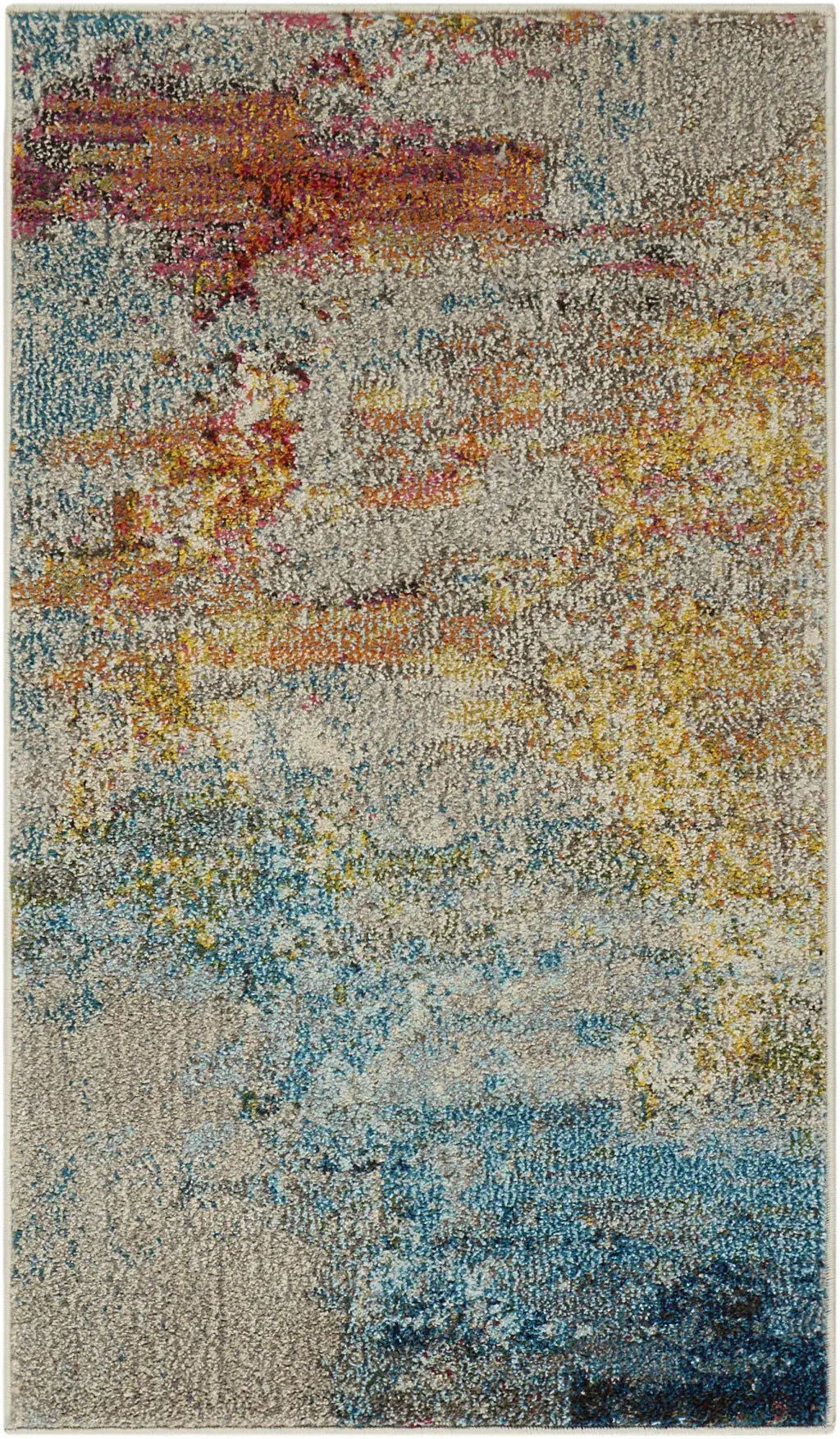 2' X 4' Sealife Abstract Power Loom Non Skid Area Rug - Homeroots - Flyclothing LLC