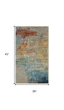 2' X 4' Sealife Abstract Power Loom Non Skid Area Rug - Homeroots - Flyclothing LLC
