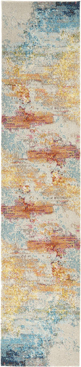 2' X 8' Sealife Abstract Power Loom Non Skid Runner Rug - Homeroots - Flyclothing LLC